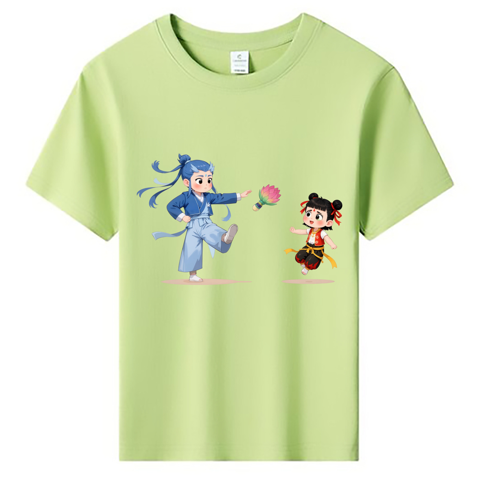 （画像用） Ne Zha 2 ナタ 魔童の大暴れ 綿100％キッズTシャツ（フロントプリント）